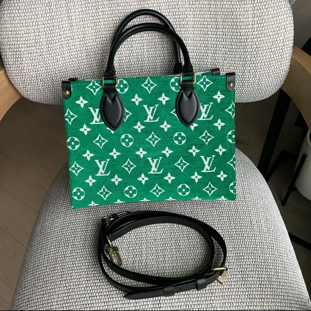 Louis Vuitton LV Green & White Monogram OnTheGo PM Bag